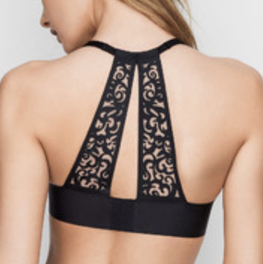 Victoria's Secret Black Lace Back Bralette Size 36D